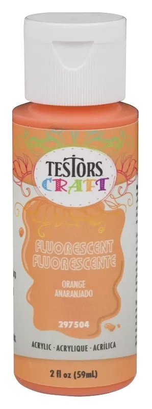 Acrylic Craft Paint, Orange Fluorescent, 2-oz.