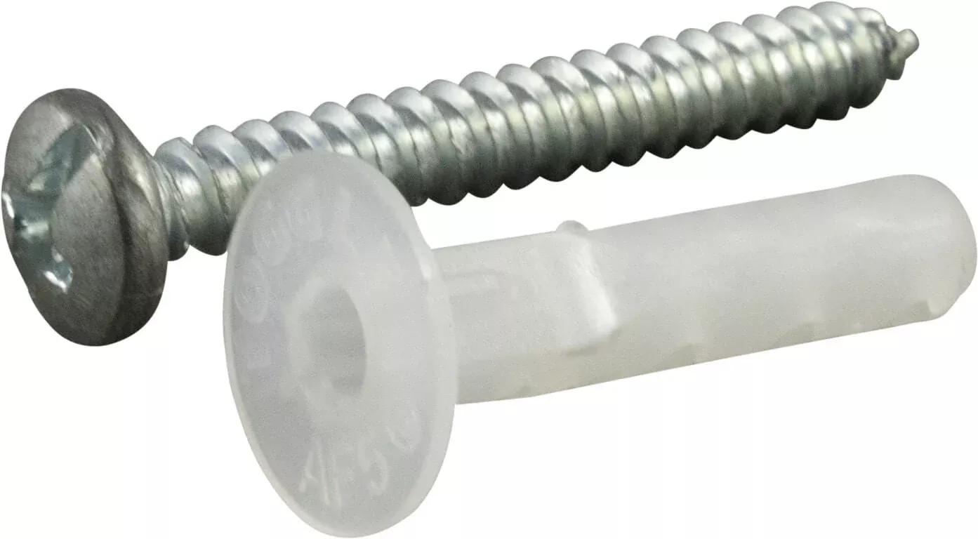 (AF6™) 1/4 ALLIGATOR Anchor w/ Flange with #10 x 1 1/2 Combo Pan Self Tapping Screws Zinc (6 Pcs)