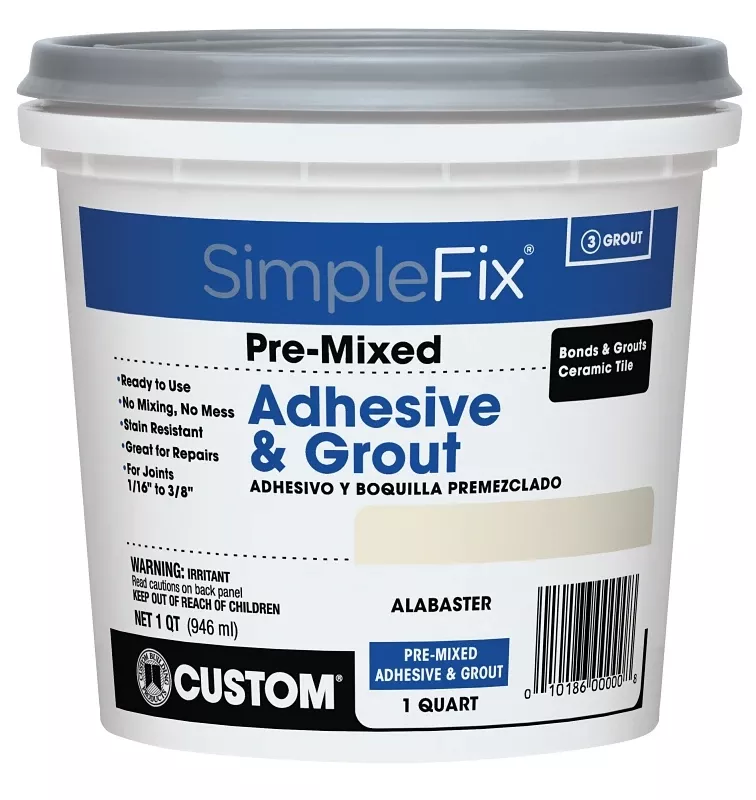 Alabaster Pre-mixed Adhesive & Grout, Qt.