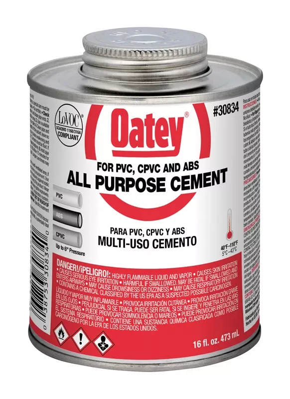 All-purpose Solvent Pipe Cement, Clear, 16 Oz.