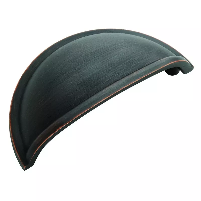 Amerock Cup Pull Collection Traditional Cup Cabinet Cup Pull 3 In. Oil Rubbed Bronze Brown 1 Pk
