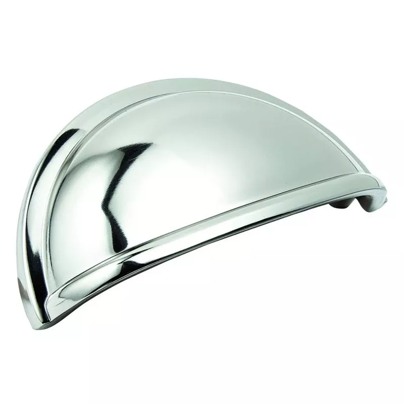 Amerock Cup Pull Collection Traditional Cup Cabinet Cup Pull 3 In. Polished Nickel Silver 1 Pk