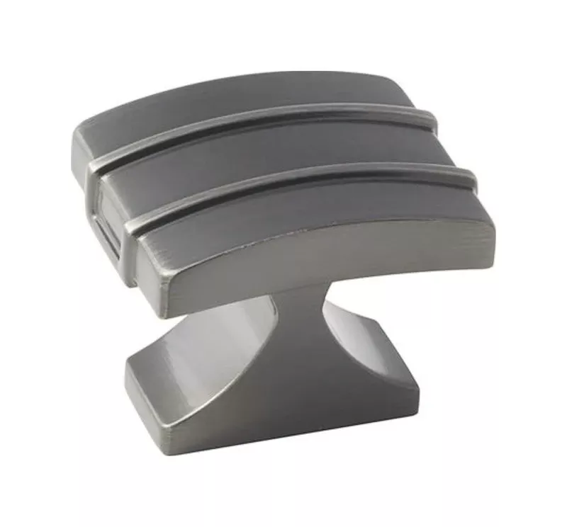 Amerock Davenport Square Cabinet Knob 1-3/8 In. Gunmetal 1 Pk