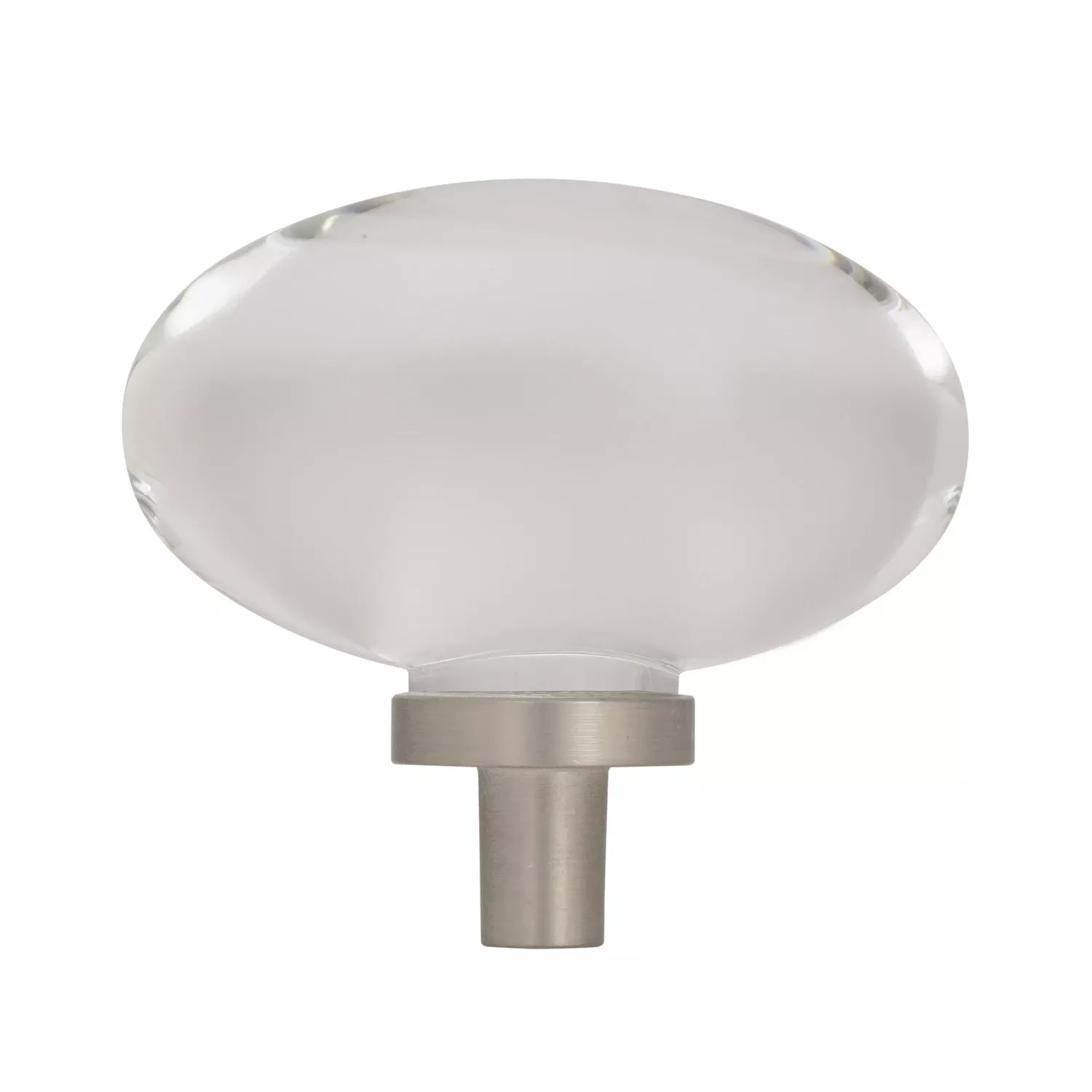 Amerock Glacio Oval Cabinet Knob 1-3/16 In. Satin Nickel 1 Pk