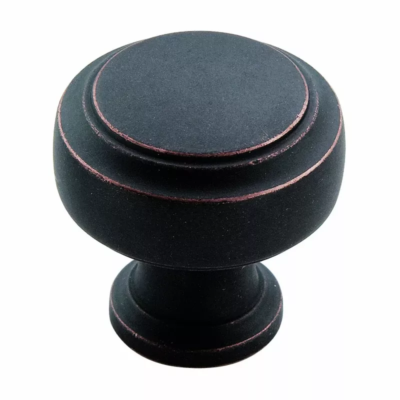 Amerock Highland Ridge Collection Round Cabinet Knob 1-3/16 In. D 1-1/4 In. Dark Oiled Bronze 1 Pk