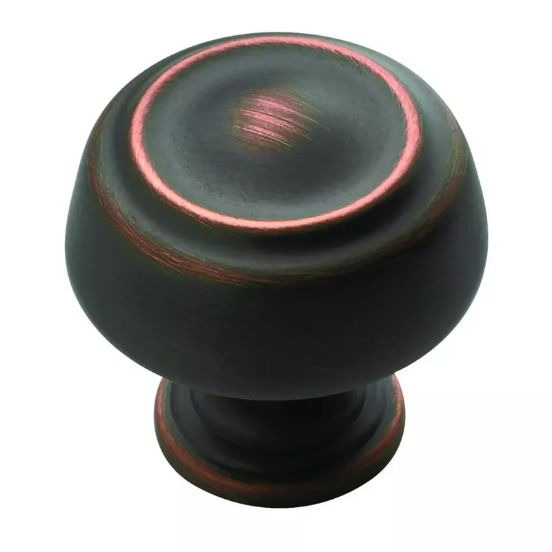 Amerock Kane & Crosley Collection Round Cabinet Knob 1-1/4 In. D 1-1/4 In. Oil Rubbed Bronze 1 Pk