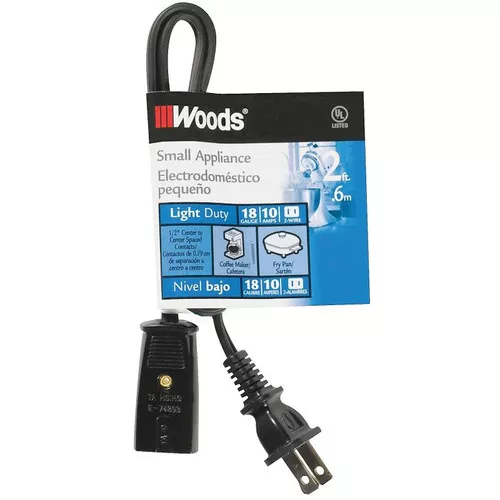 Appliance Replacement Cord 2'- Coffee Maker