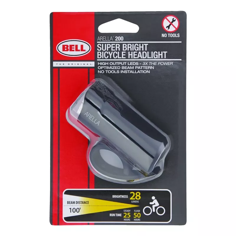 Arella 200 Composite Bike Lights - Black, Led Headlight For Bicycles