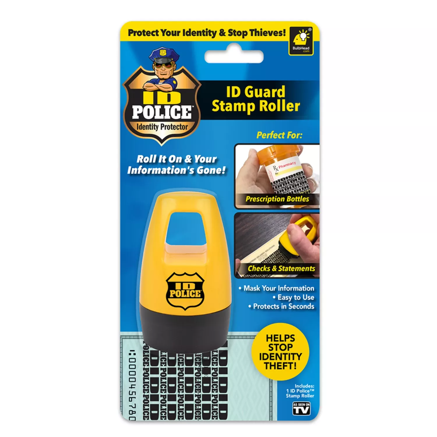 Asotv Id Theft Prevention Stamp Roller Plastic 1 Pc - Secure Your Identity