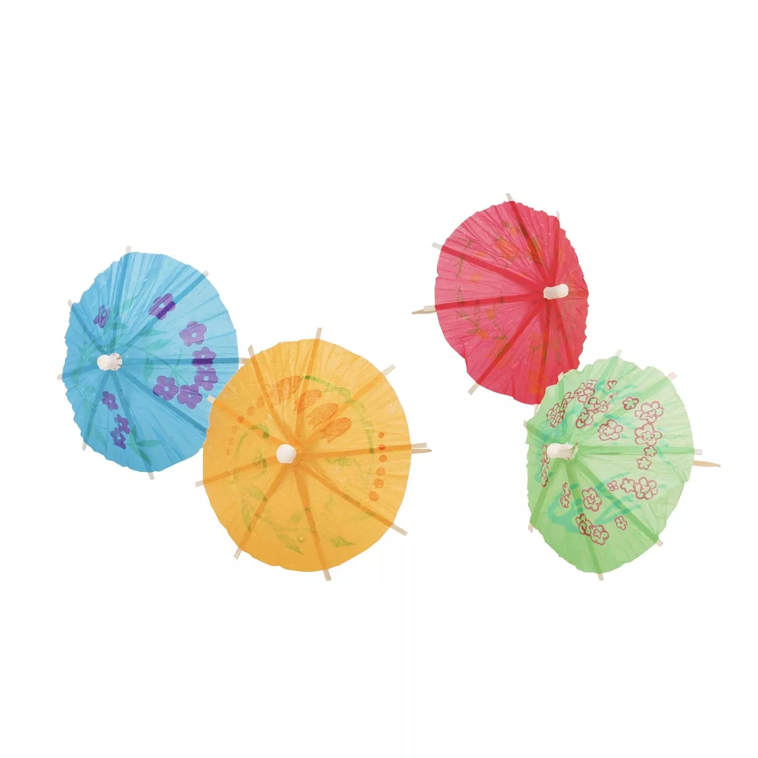 Assorted Polypropylene Umbrella Appetizer Picks - 24 Count