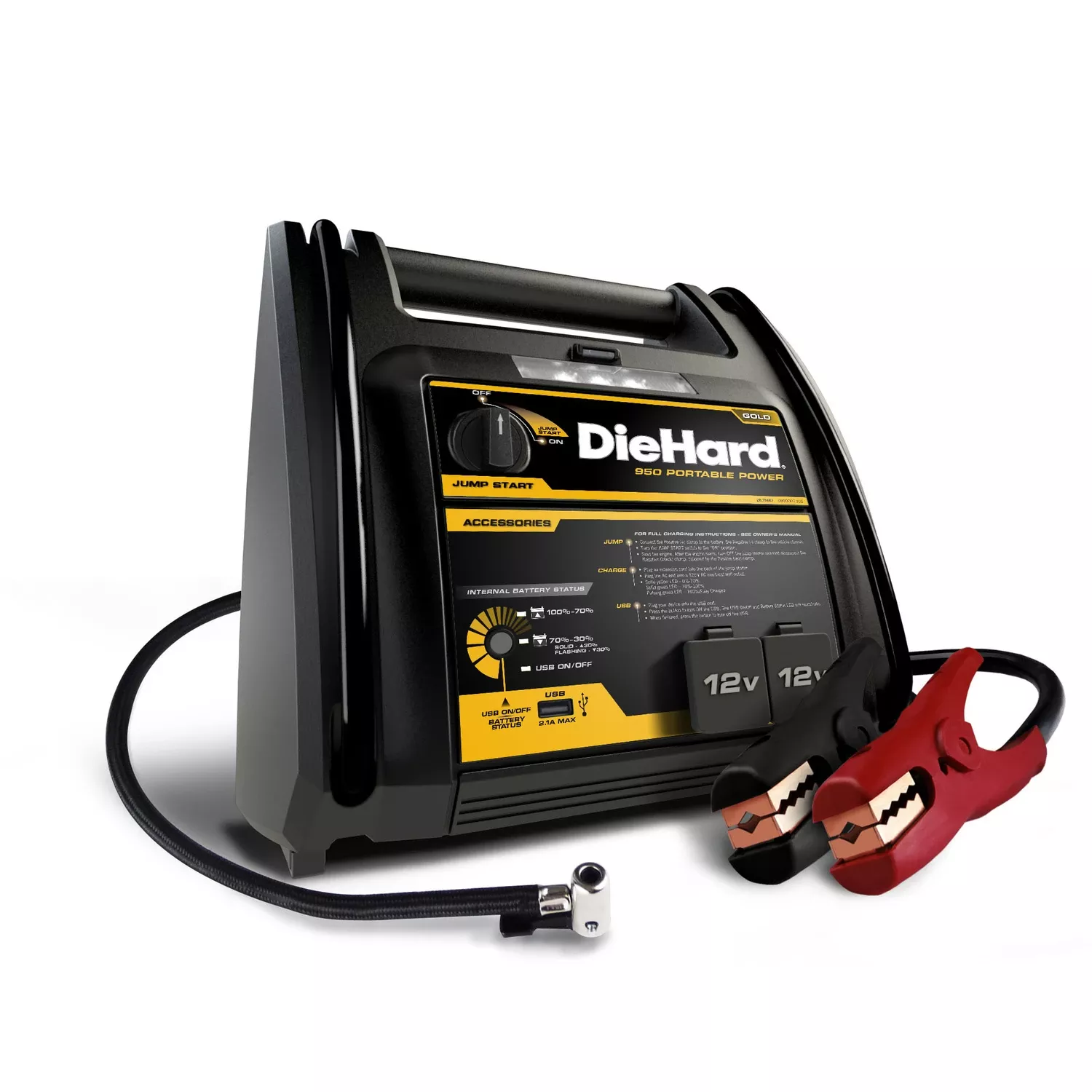 Automatic 12 V 950 Amps Battery Jump Starter With Air Compressor And Usb Ports