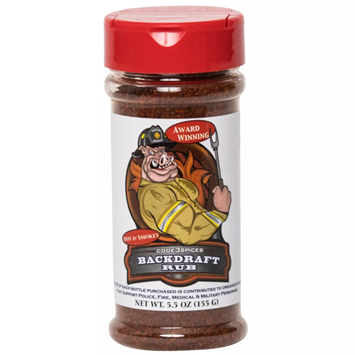 Backdraft Rub Hot And Smokey Bbq Seasoning 5.5 Oz Bottle