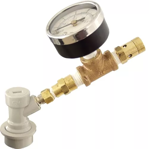 Ball Lock Spunding Valve with Gauge 0-15 PSI – Adjust and Release Fermentation Pressure