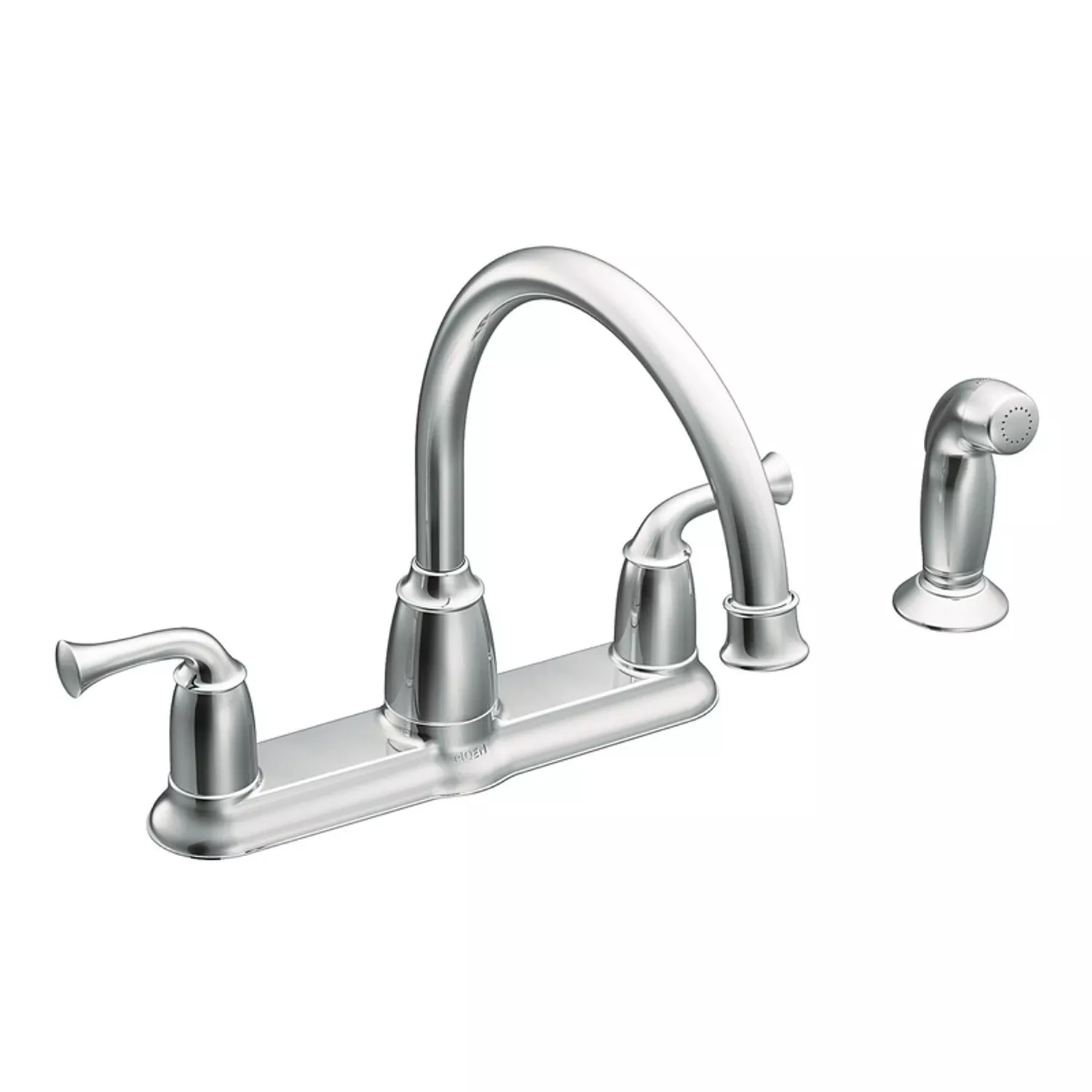 Banbury Two Handle Chrome Kitchen Faucet With Side Sprayer And High Arc Spout