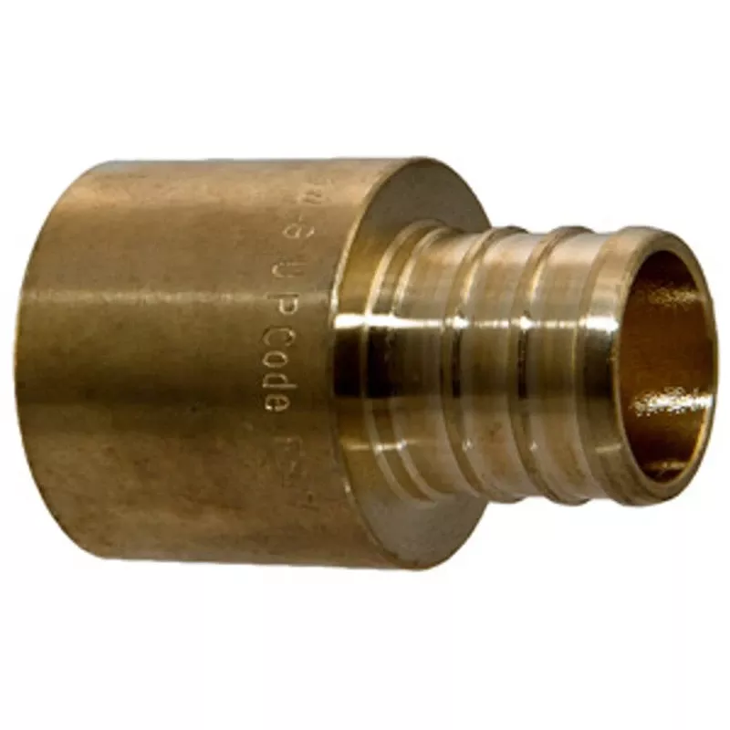 Barbed Pex Pipe Sweat Adapter, Brass, 1/2 In. Barb Insert X 1/2 In. Mpt