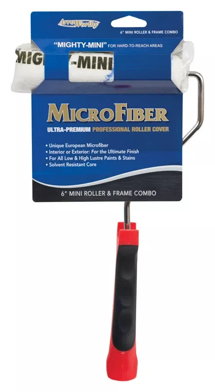 Barracuda 6 In. W Mini Paint Roller Frame With Threaded End And Microfiber Nap