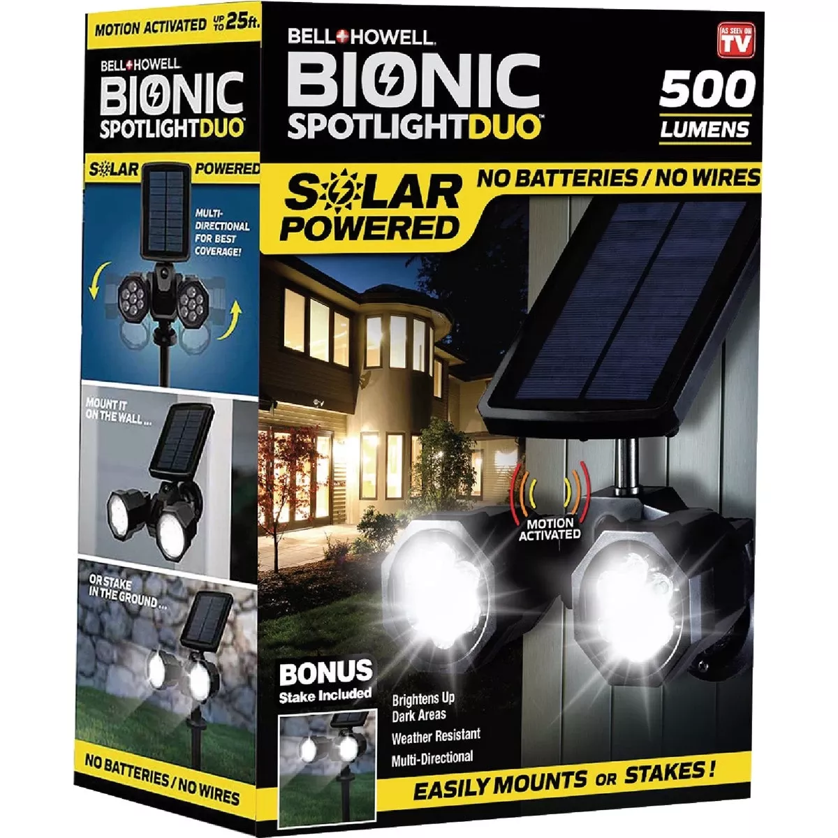 Bell+howell Bionic Spotlight Duo Solar Powered Motion-sensing Led Security Light