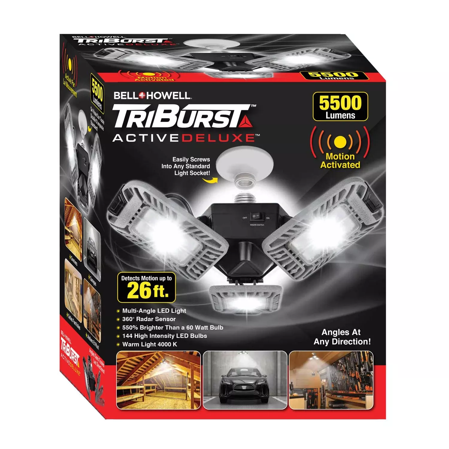 Bell & Howell Triburst Square E26 (medium) Led Bulb White 300 Watt Equivalence 1 Pk
