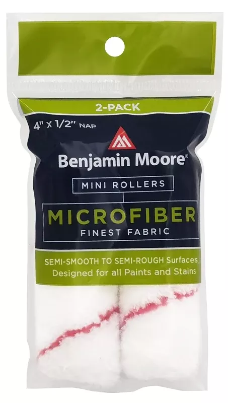 Benjamin Moore Microfiber 4 In. W X 1/2 In. Mini Paint Roller Cover 2 Pk