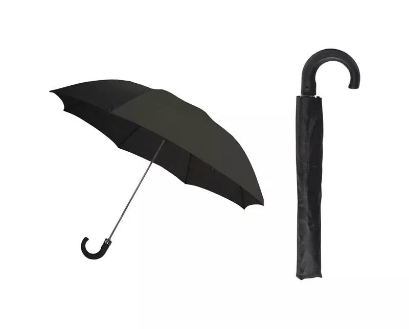 Black 42 Inch Diameter Auto Open Umbrella With Metal Frame