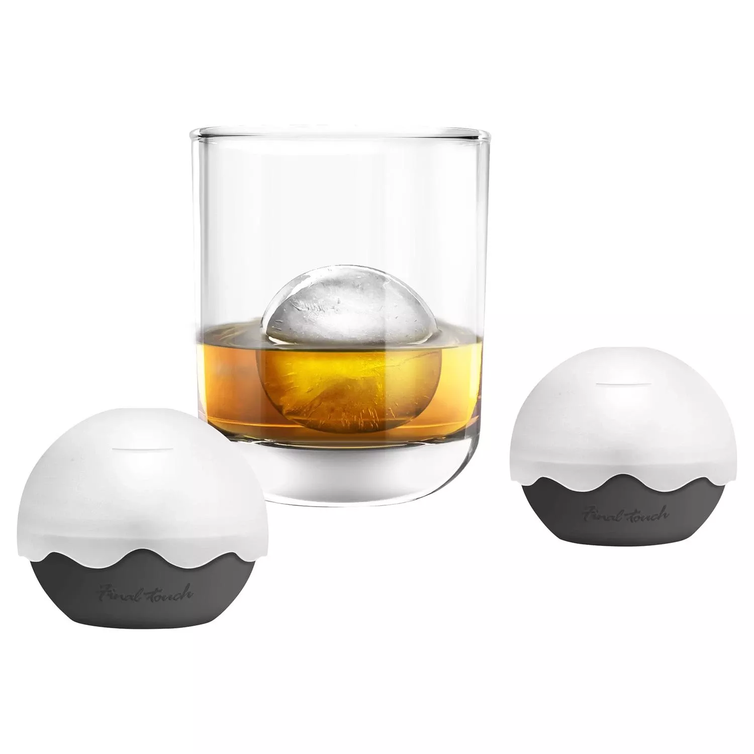 Black/clear Silicone Ice Mold - Set Of 2, 2.4 In. Diameter