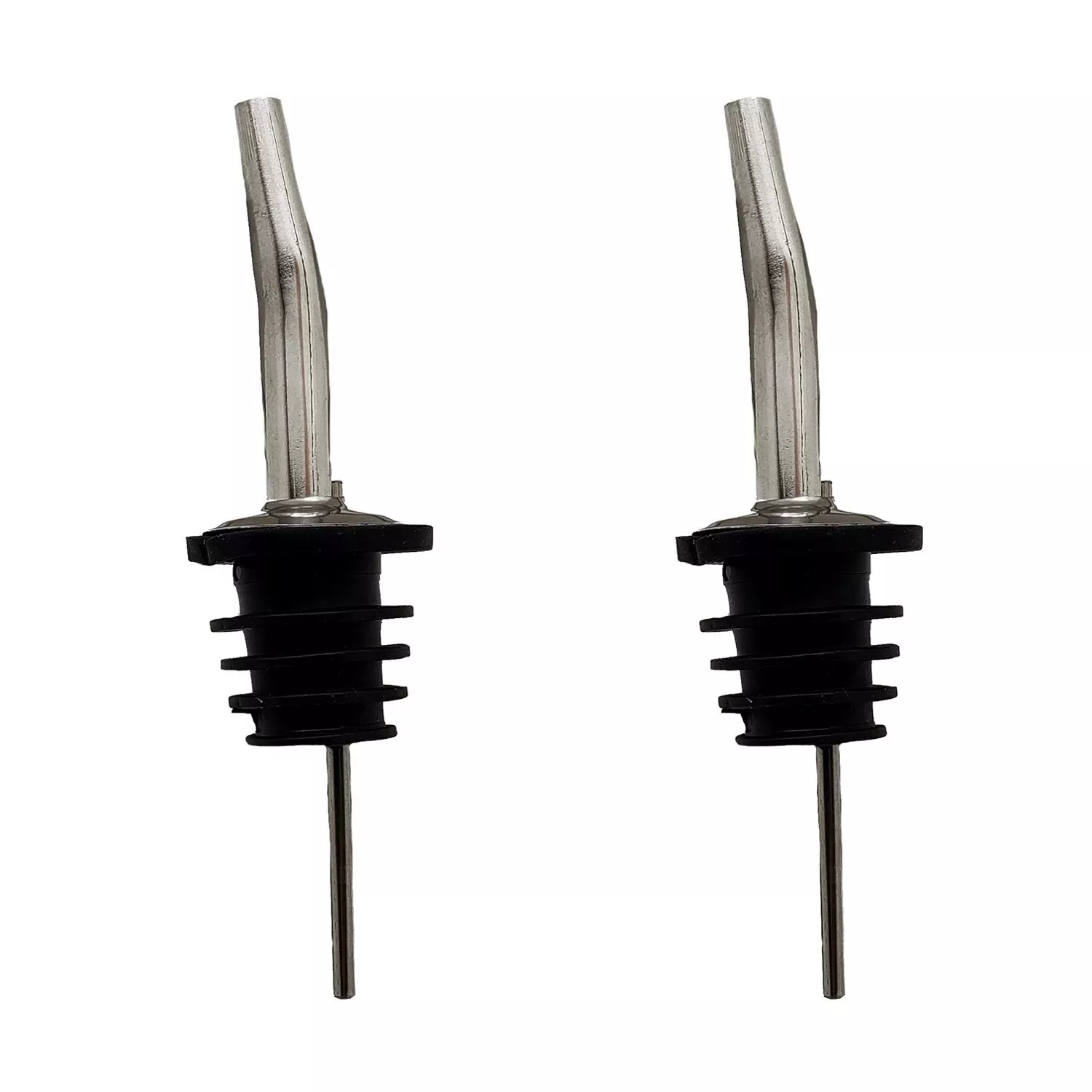 Black/silver Stainless Steel Liquor Pourer - Professional Grade Barware Accessory