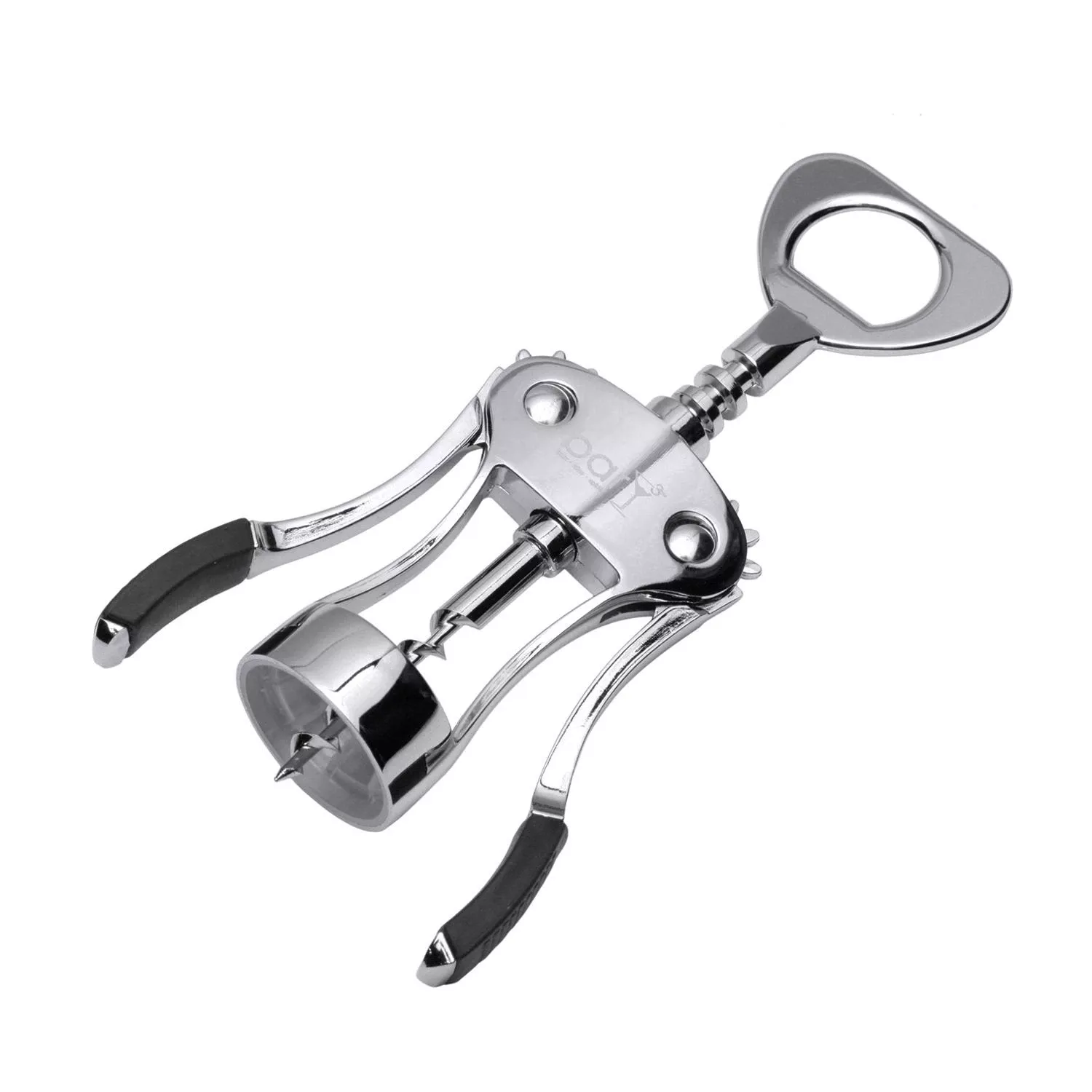 Black/silver Zinc Alloy Wing Corkscrew - Ergonomic Design For Effortless Use