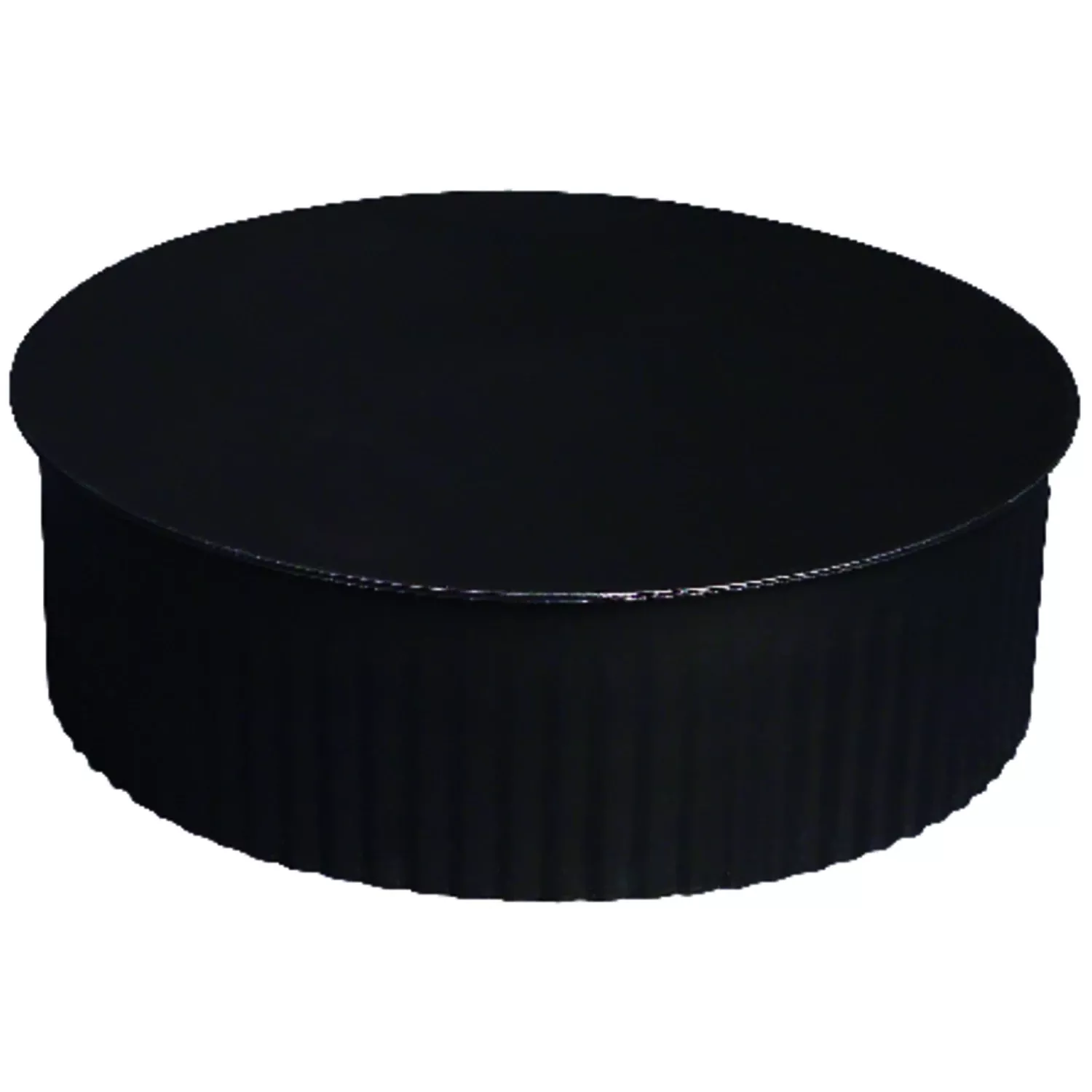 Black Stove Pipe Clean Out Tee Cap With Crimp, 24 Gauge, 7 In.