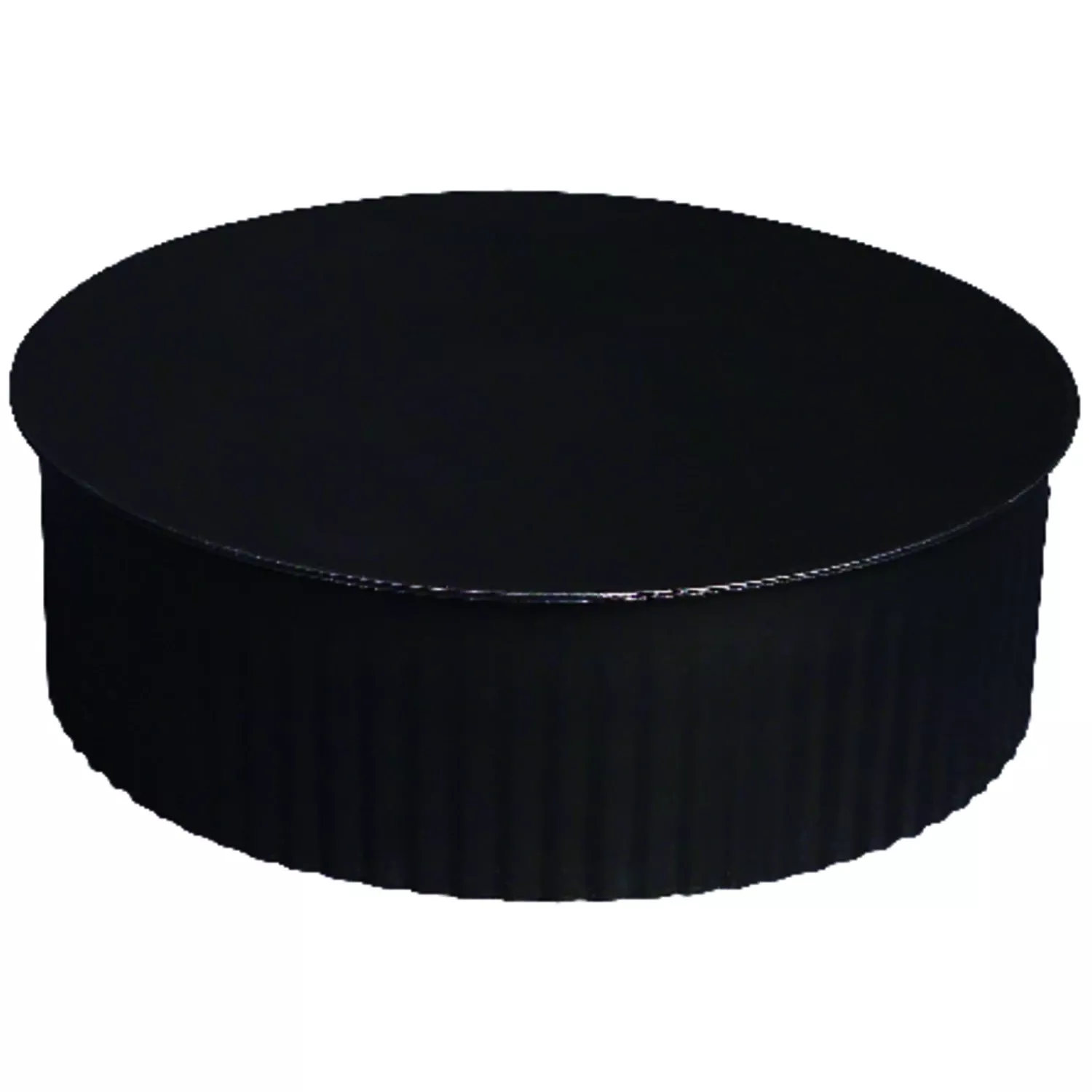 Black Stove Pipe Clean Out Tee Cap With Crimp, 24 Gauge, 8 In.