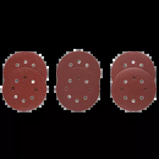 BOSCH SR5R000 6 pc. Assortment 5 In. 8 Hole Hook-And-Loop Sanding Discs
