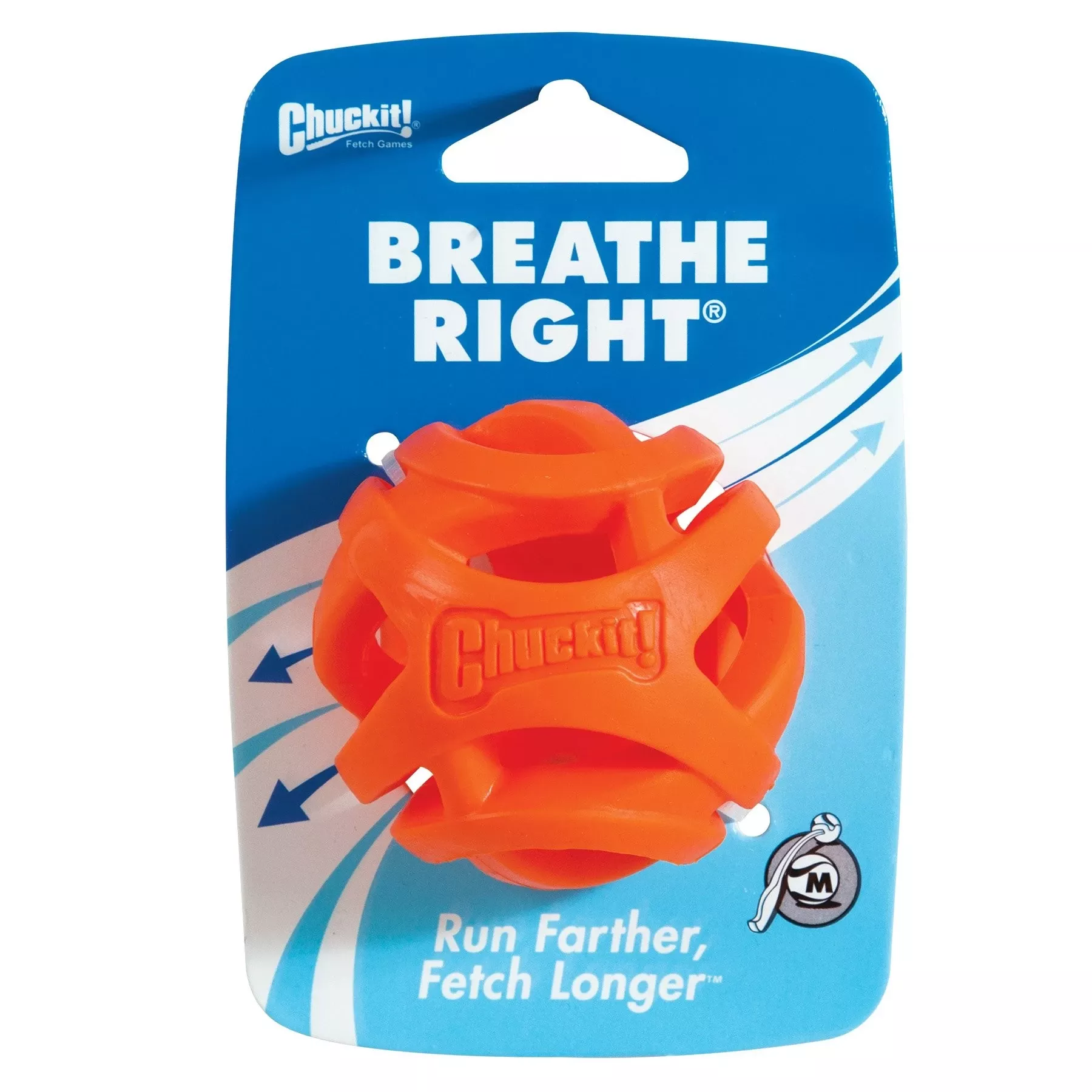 ! Breathe Right Fetch Ball Dog Toy – Medium – Durable Orange Design