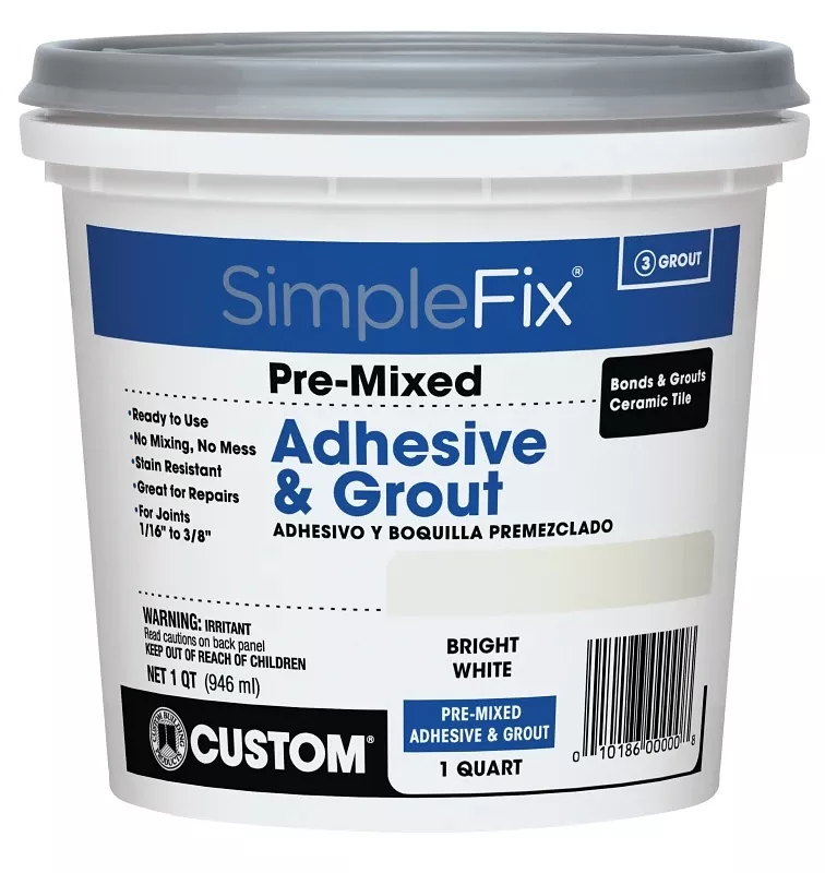 Bright White Pre-mixed Adhesive & Grout, Qt.