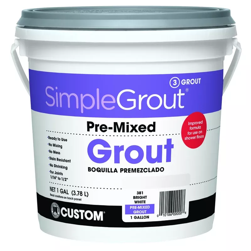 Bright White Pre-mixed Grout, Gallon