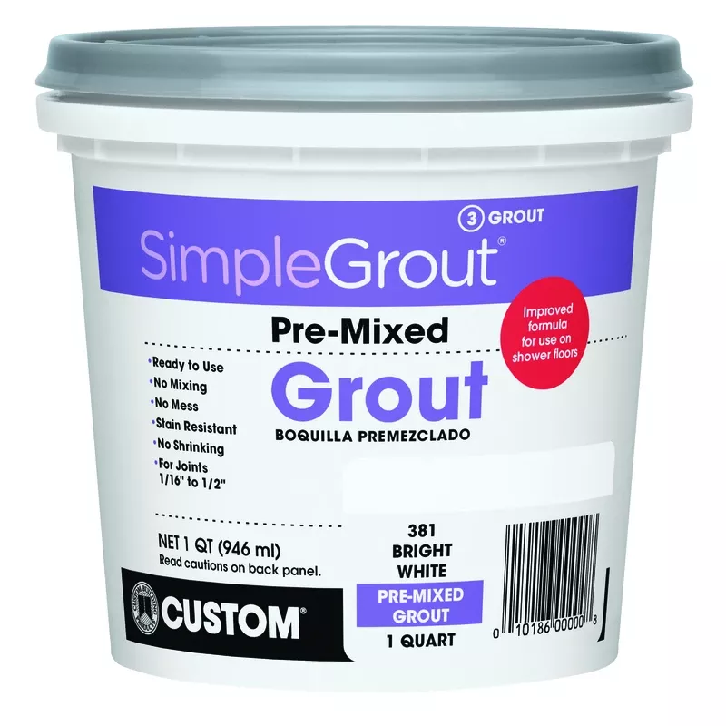 Bright White Pre-mixed Grout, Qt.