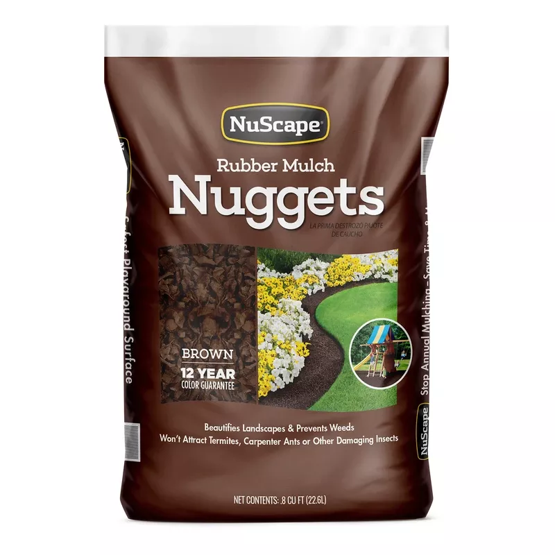 Brown Rubber Nugget Mulch, 0.8-cu. Ft.