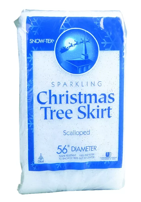 Buffalo White Sparkling Snow Tree Skirt 2 In.