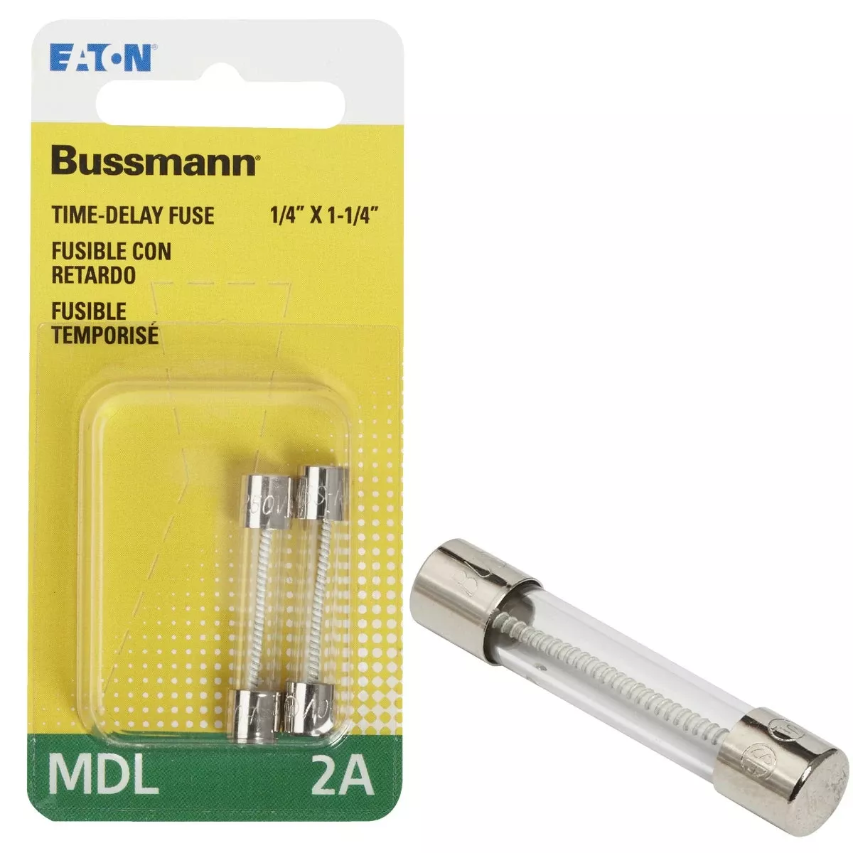 Bussmann 2 Amps Time Delay Fuse 2 Pk