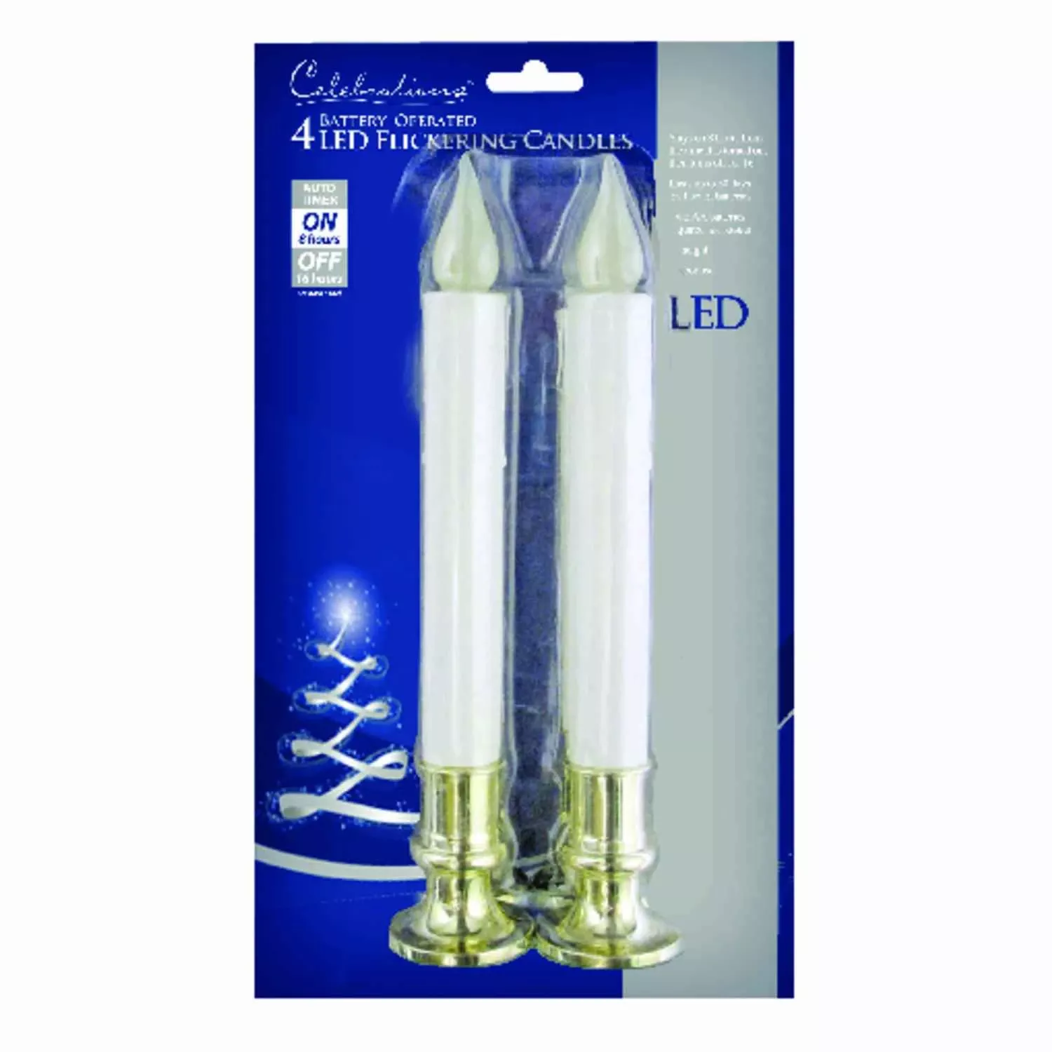 Celebrations Led Golden/white Flickering Candle 9 In.