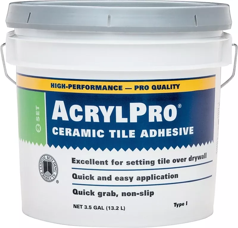 Ceramic Tile Adhesive, White, 3.5 Gallons