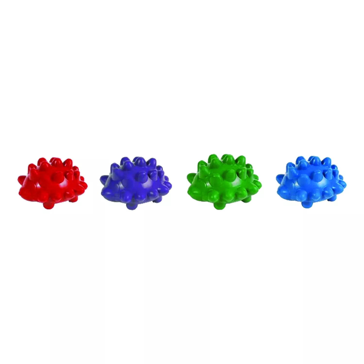 Chomper For Dog Assorted Rubber Hedgehog Squeaker Dog Toy Large 4 Pk