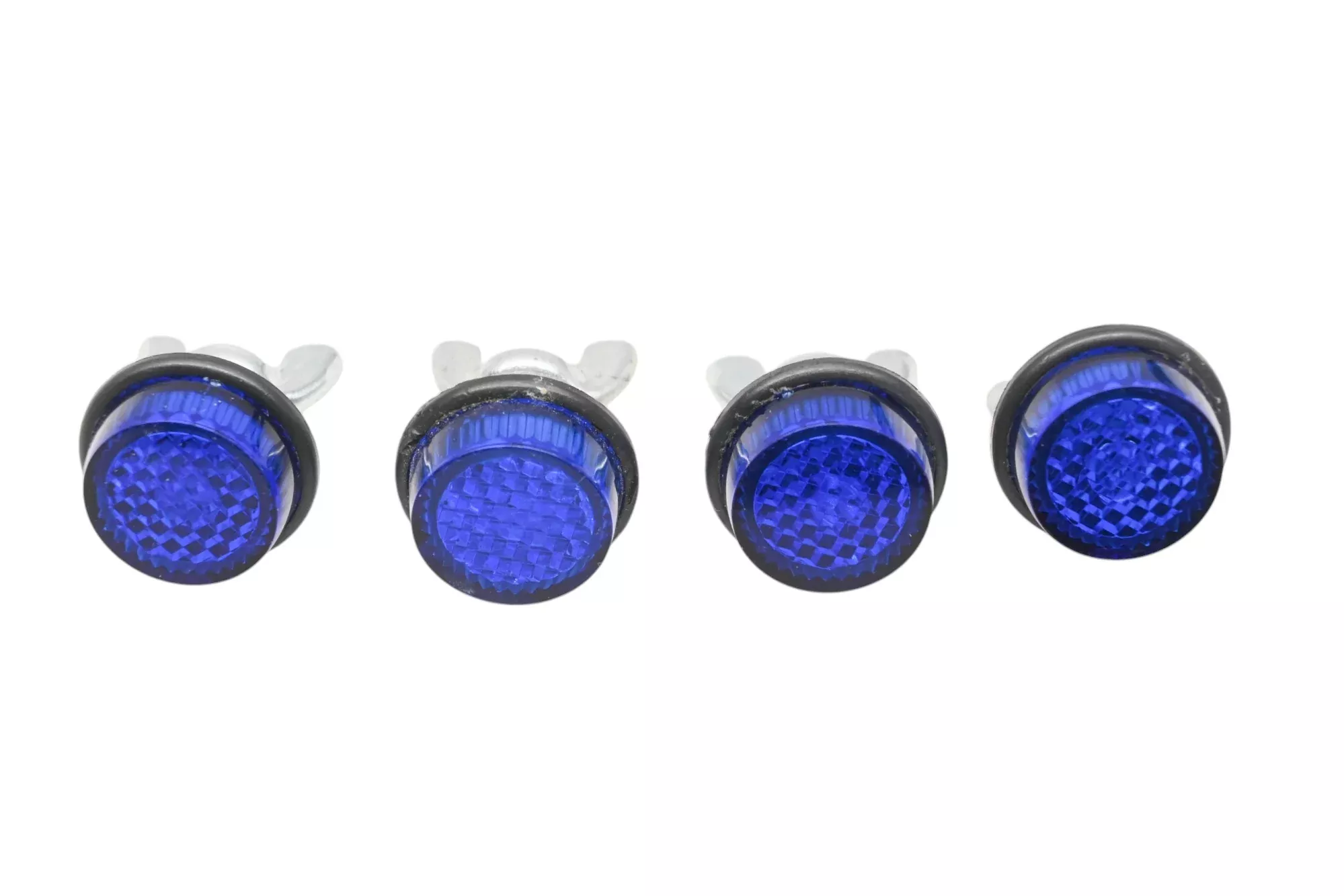 Chris Products 221608 Blue License Plate Reflectors Qty 4 NOS