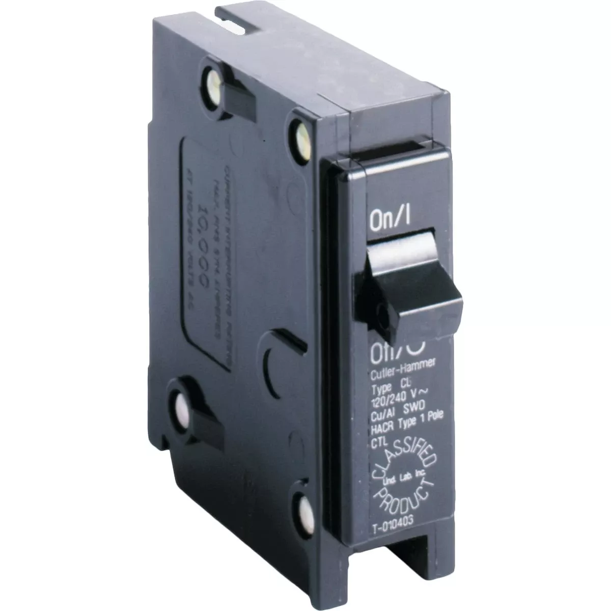 Circuit Breaker, Ul, Single Pole, 15a, 120-volt