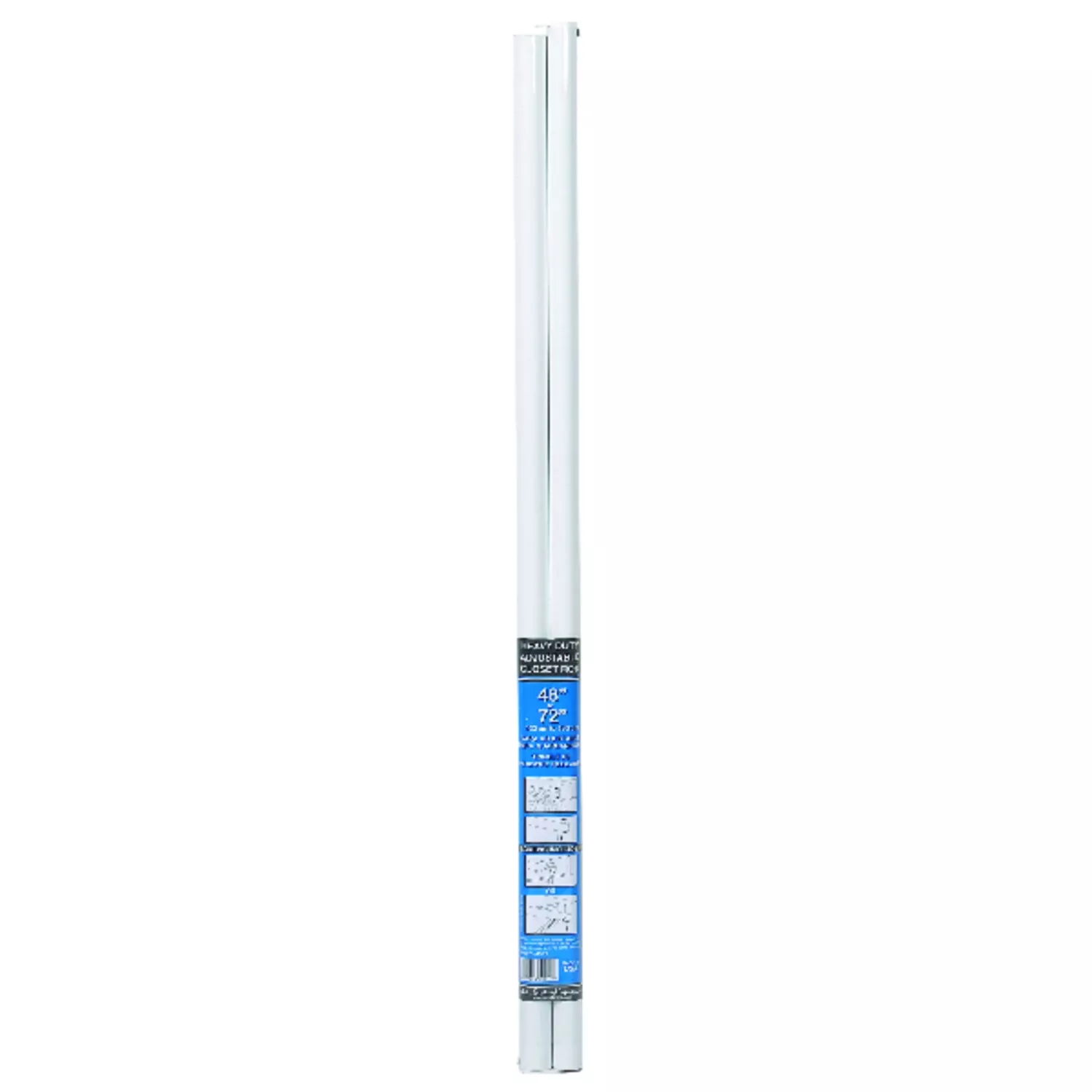 Closet Rod, Adjustable, White, 48 To 73-in.