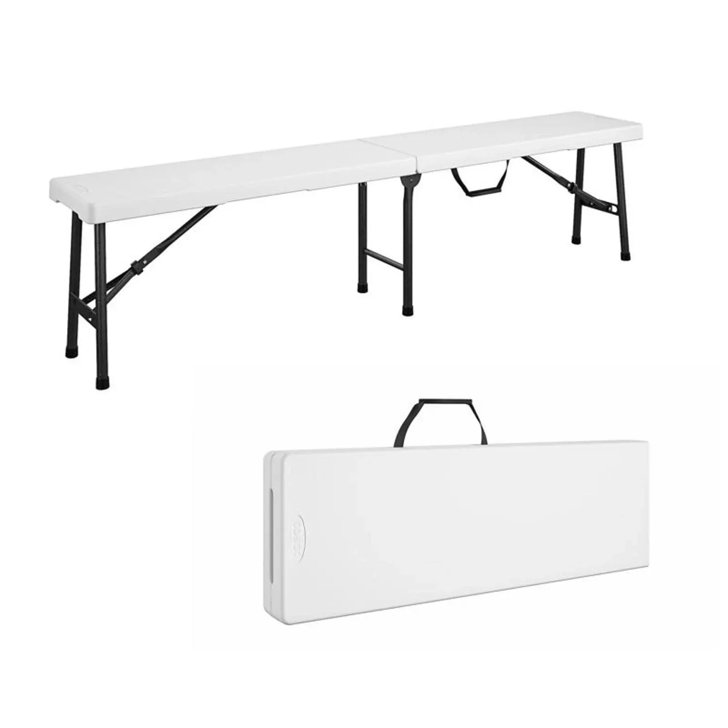 Cosco White Plastic Casual Folding Bench 1 Pk