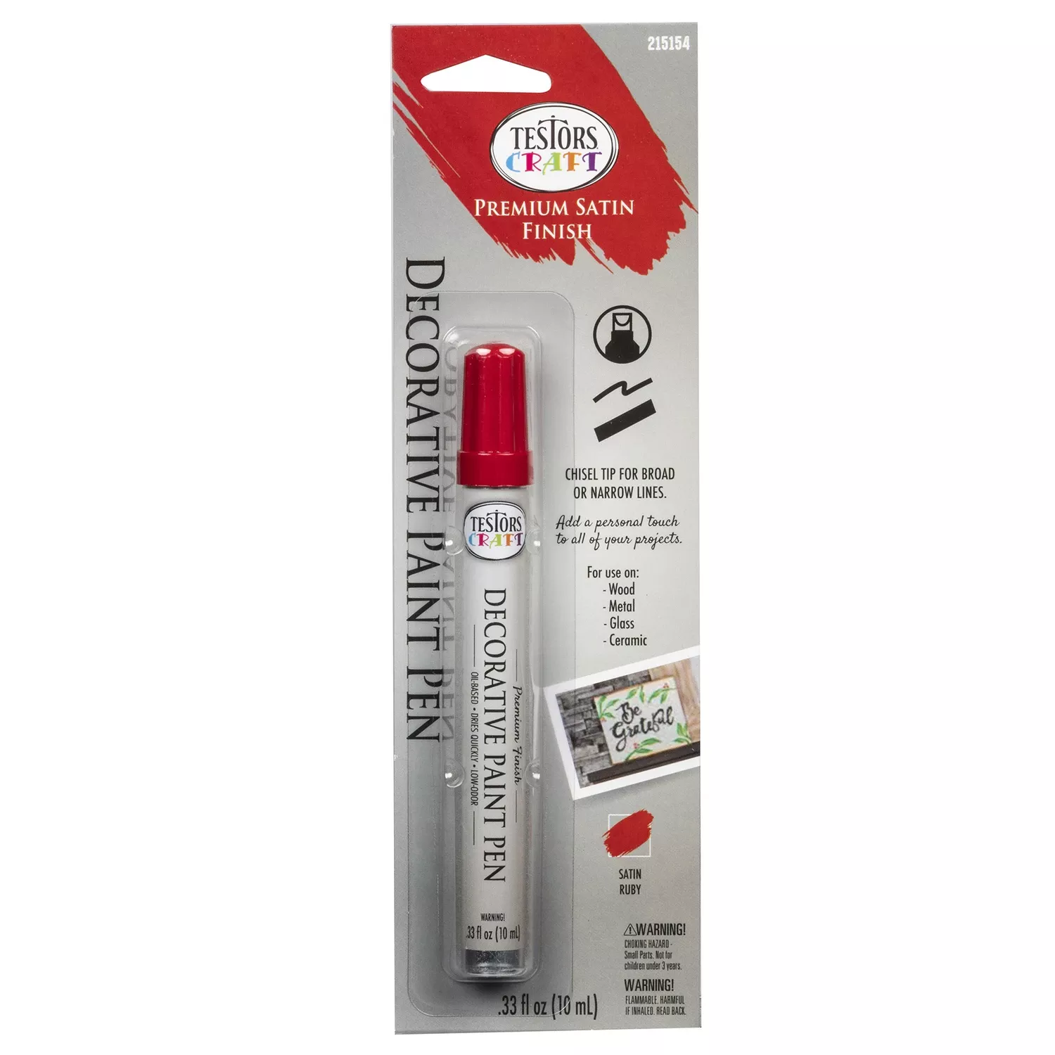 Craft Satin Ruby Decorative Paint Pen 0.33 Oz For Interior Use
