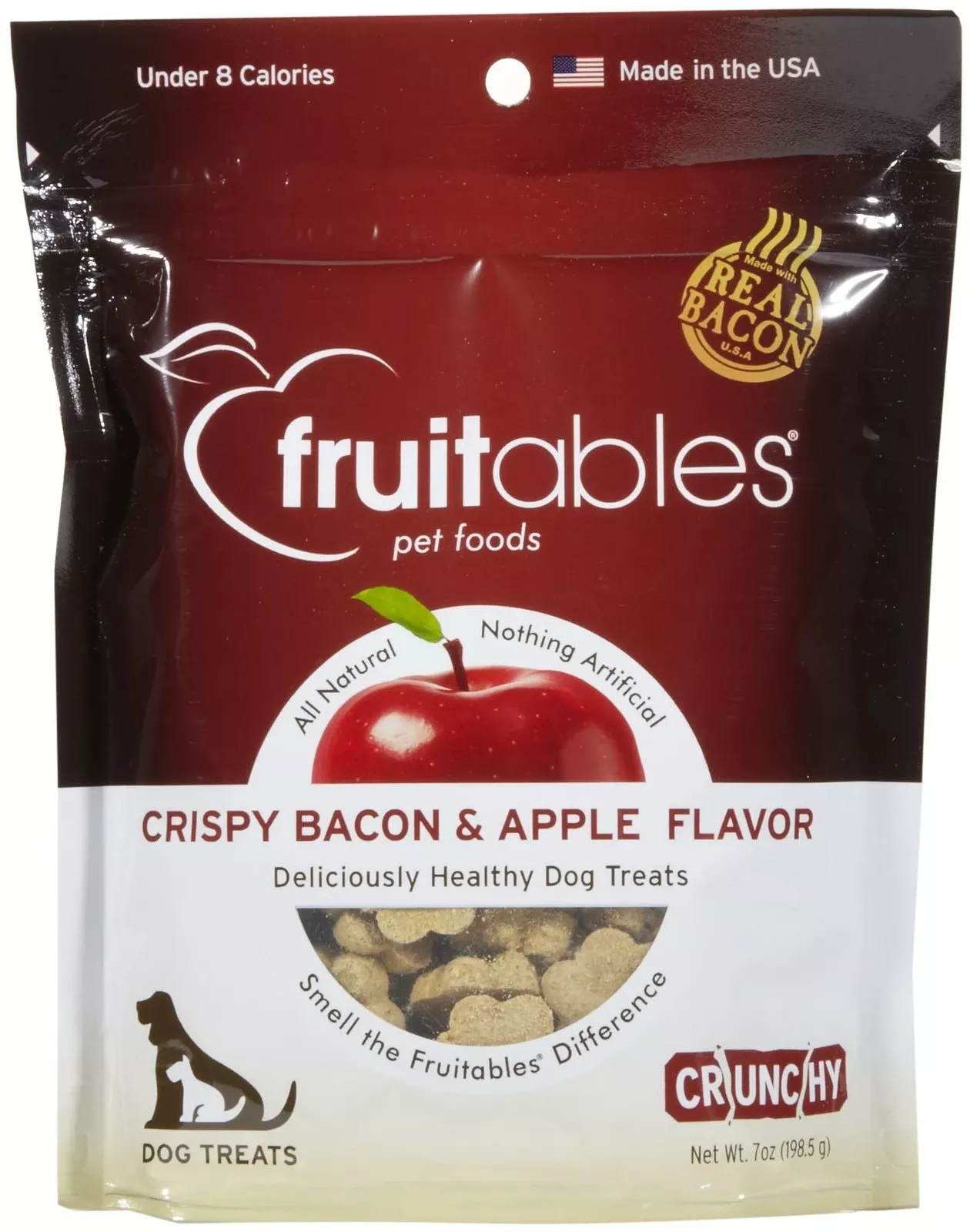 Crispy Bacon & Apple Natural Dog Treats, 7 Oz Pouch