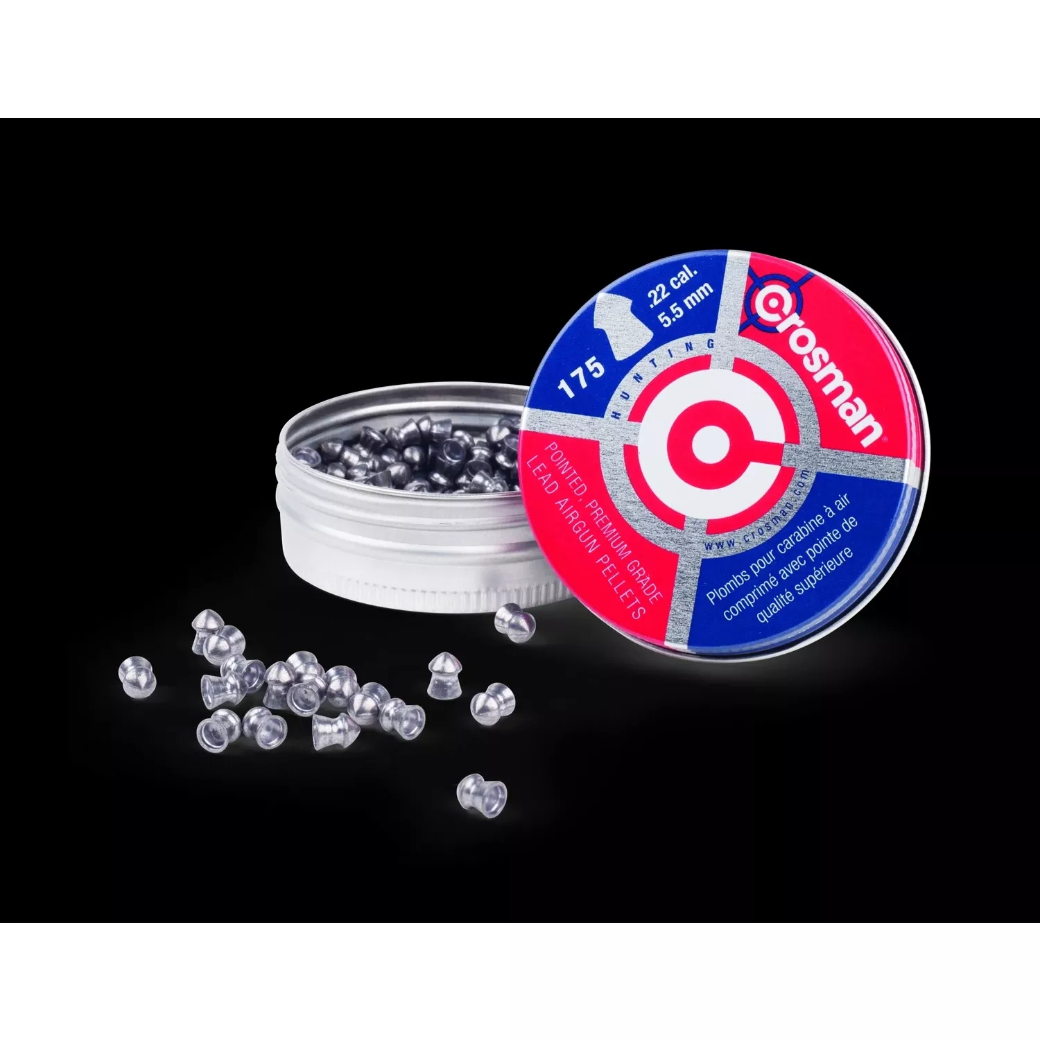 Crosman 0.22 14.3 Grain Pointed Pellets 175 Pk