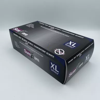 Deluxe 7mil black nitrile gloves XL - box
