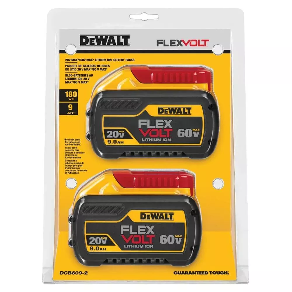DEWALT DCB609-2 FLEXVOLT 20V/60V MAX* 9.0Ah Battery (2 PK)