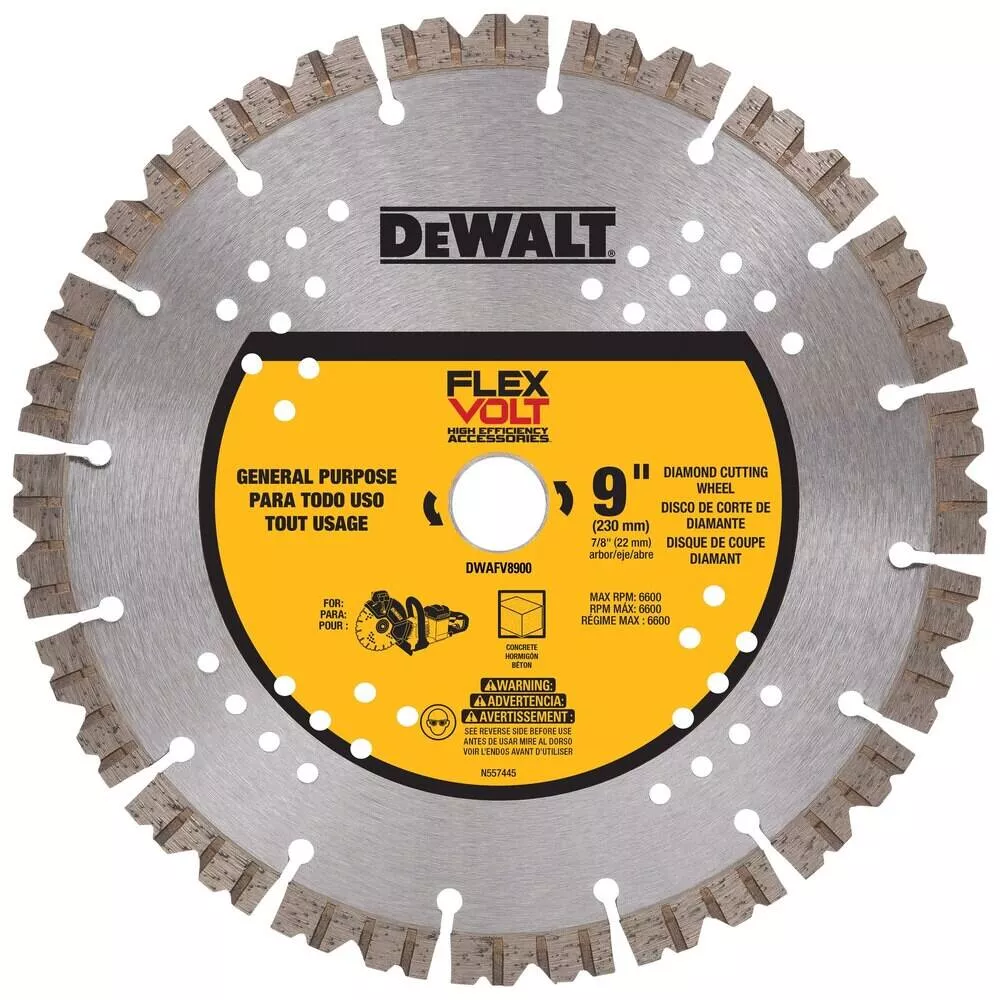 DEWALT DWAFV8900 9″ FLEXVOLT Diamond Cutting Wheel